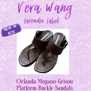 Vera Wang Lavender Collection ORLANDA-MOGANO GRISOU Platform Buckle Sandal 7M